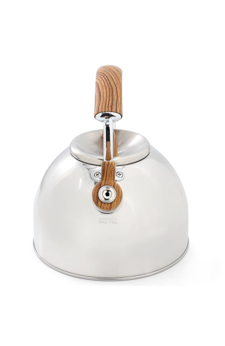 Mr. Coffee Fremont 2 Quart Mirror Polish Stainless Steel Whistling Tea Kettle, Alternate, color, Metallic Silver