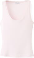 MANGO Stretch Cotton Scoop Neck Tank