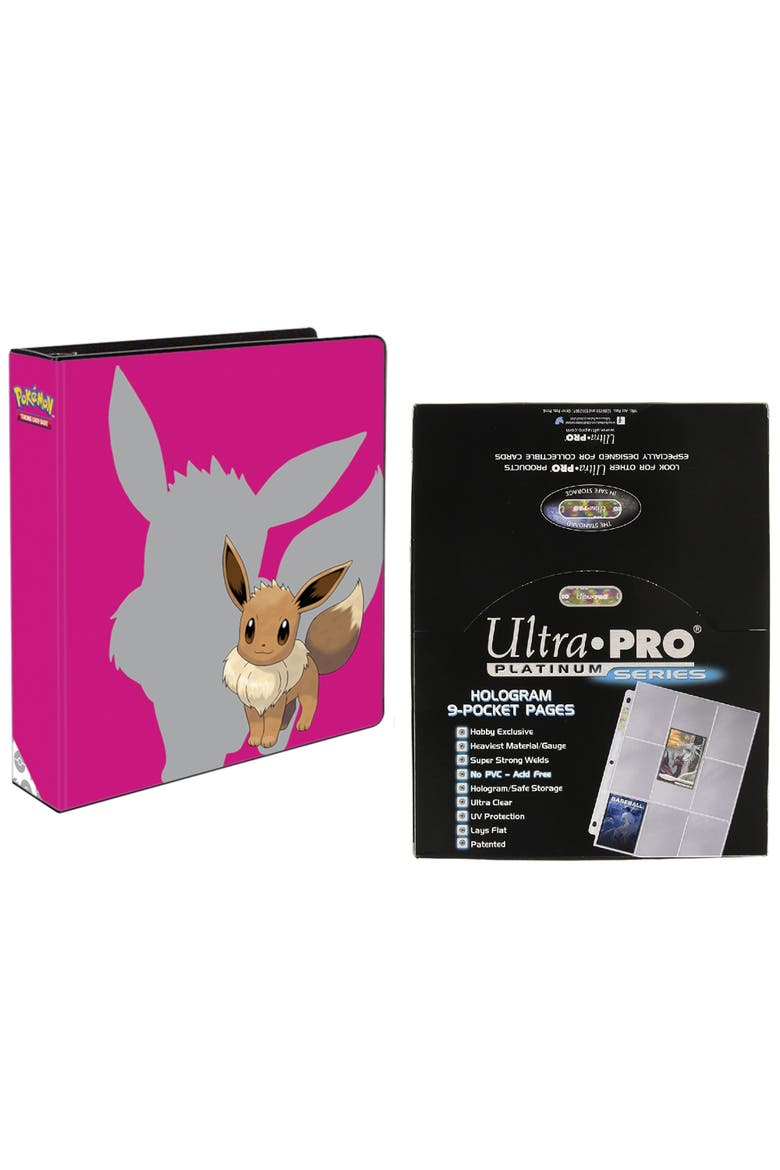 Eevee 2 Inch Album with 100 Ultra Pro Platinum 9 Pocket Sheets, Main, color, Multicolored