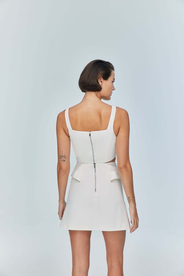 Ron 3D Mini Skirt, Alternate, color, White