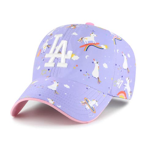 Girls Youth '47  Lavender Los Angeles Dodgers Unicorn Clean Up Adjustable Hat