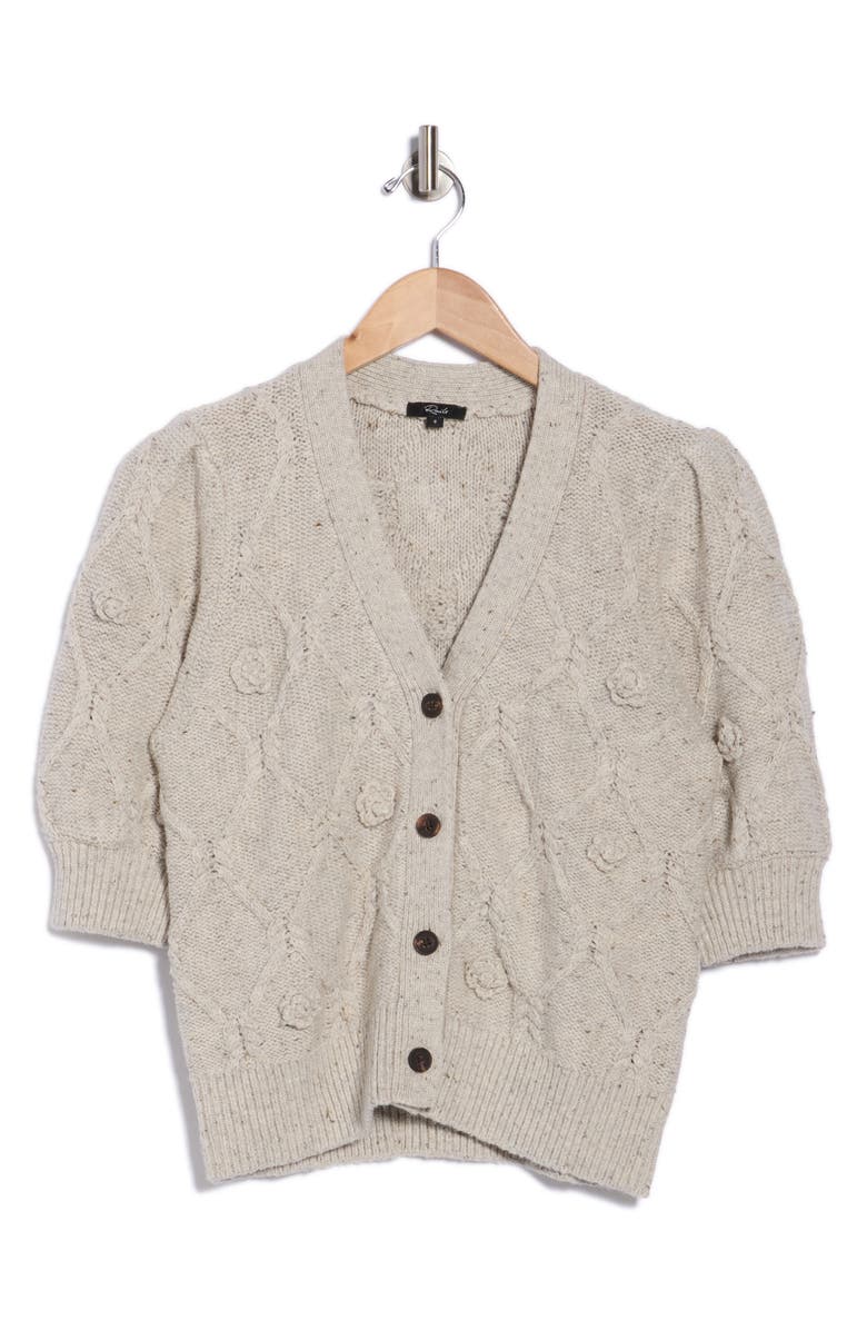 Rails Isla Cardigan, Alternate, color, Grey With Crochet Daisies