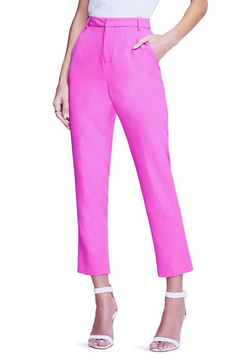 Ludivine Crop Trousers, Main, color, BRIGHT VIOLET