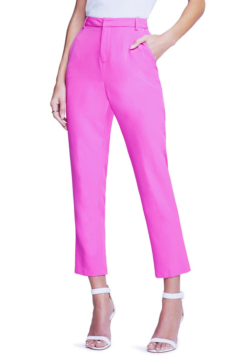 L'AGENCE Ludivine Crop Trousers, Main, color, Bright Violet