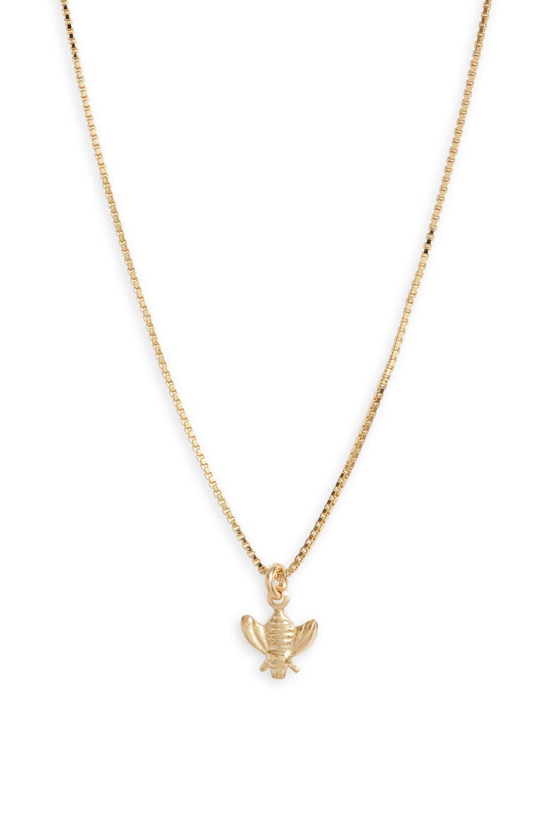 Bee Pendant Necklace, Main, color, GOLD