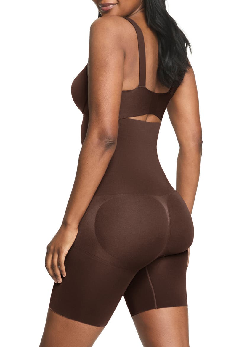 High Waist Mid Thigh Shaper Shorts, Alternate, color, CHESTNUT BROWN