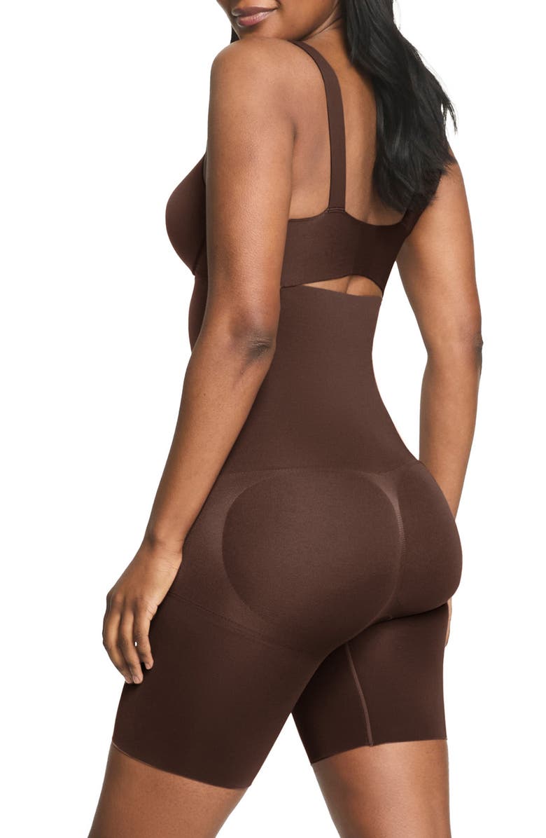 SPANX<sup>®</sup> High Waist Mid Thigh Shaper Shorts, Alternate, color, Chestnut Brown