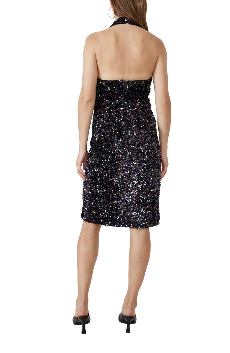 Bardot The Sequin Halter Dress, Alternate, color,