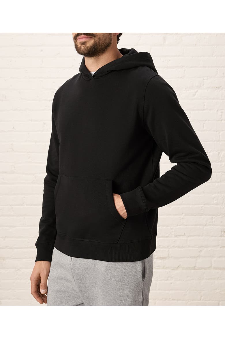 Organic Cotton Cloud Brushed Fleece Pullover Hoodie, Alternate, color, Black