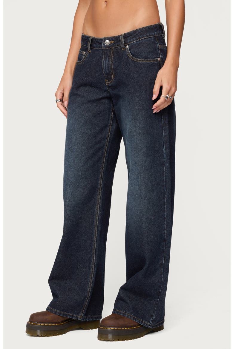 Raelynn Washed Low Rise Wide Leg Jeans, Alternate, color, DARK-BLUE-WASHED