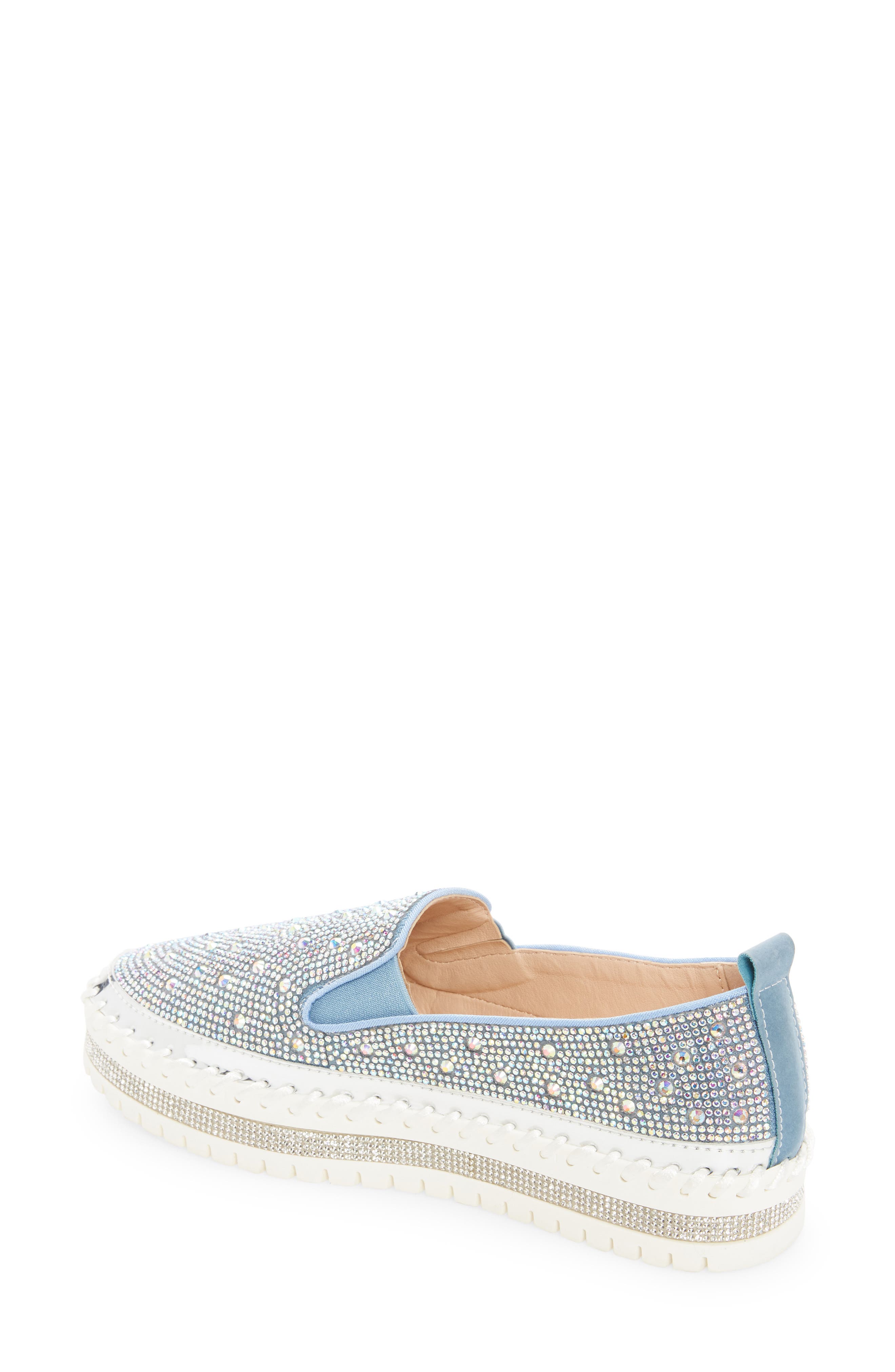 AZALEA WANG Rhinestone Sneaker, Alternate, color, Denim