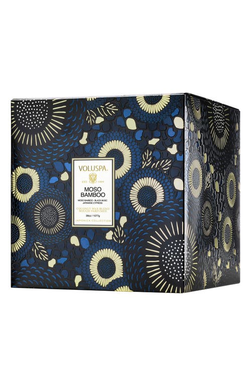 Voluspa Moso Bamboo Three-wick Hearth Candle In Blue