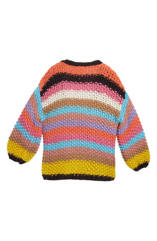 Shop Saachi Mayflower Stripe Crochet Cardigan In Multi