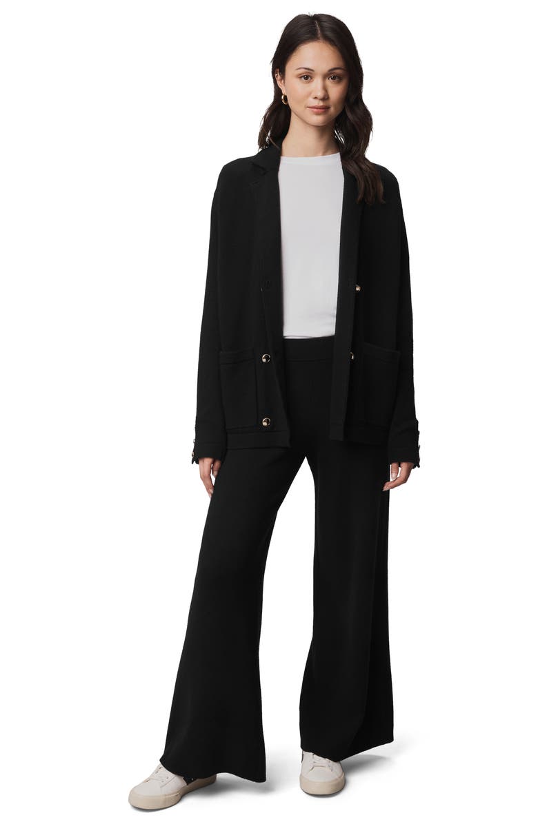 Splendid Hannah Double Breasted Sweater Blazer, Alternate, color, Black