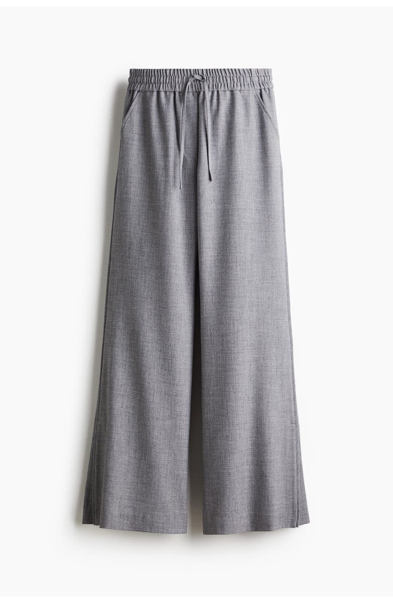 H&M Flared Drawstring Trousers, Main, color, Gray Melange