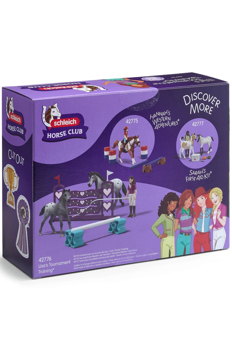 Horse Club, Lisa's Tournament Training, 7 Piece Playset, Posable Rider, 4+, Alternate, color, Multicolored