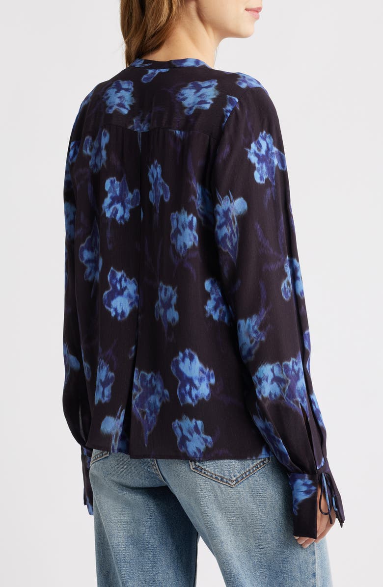 rag & bone Arden Pleated Print Top, Alternate, color, Dkflo