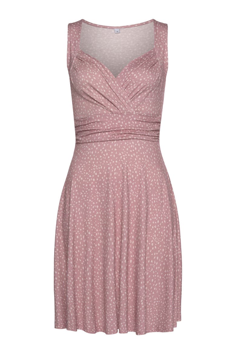 Printed Wrap Look Dress, Alternate, color, Leopard Mauve