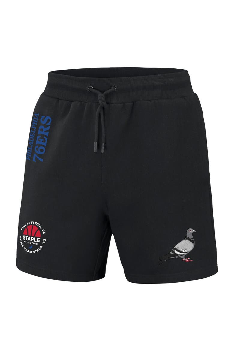 Men's NBA x Staple Black Philadelphia 76ers Home Team Shorts, Alternate, color, Black
