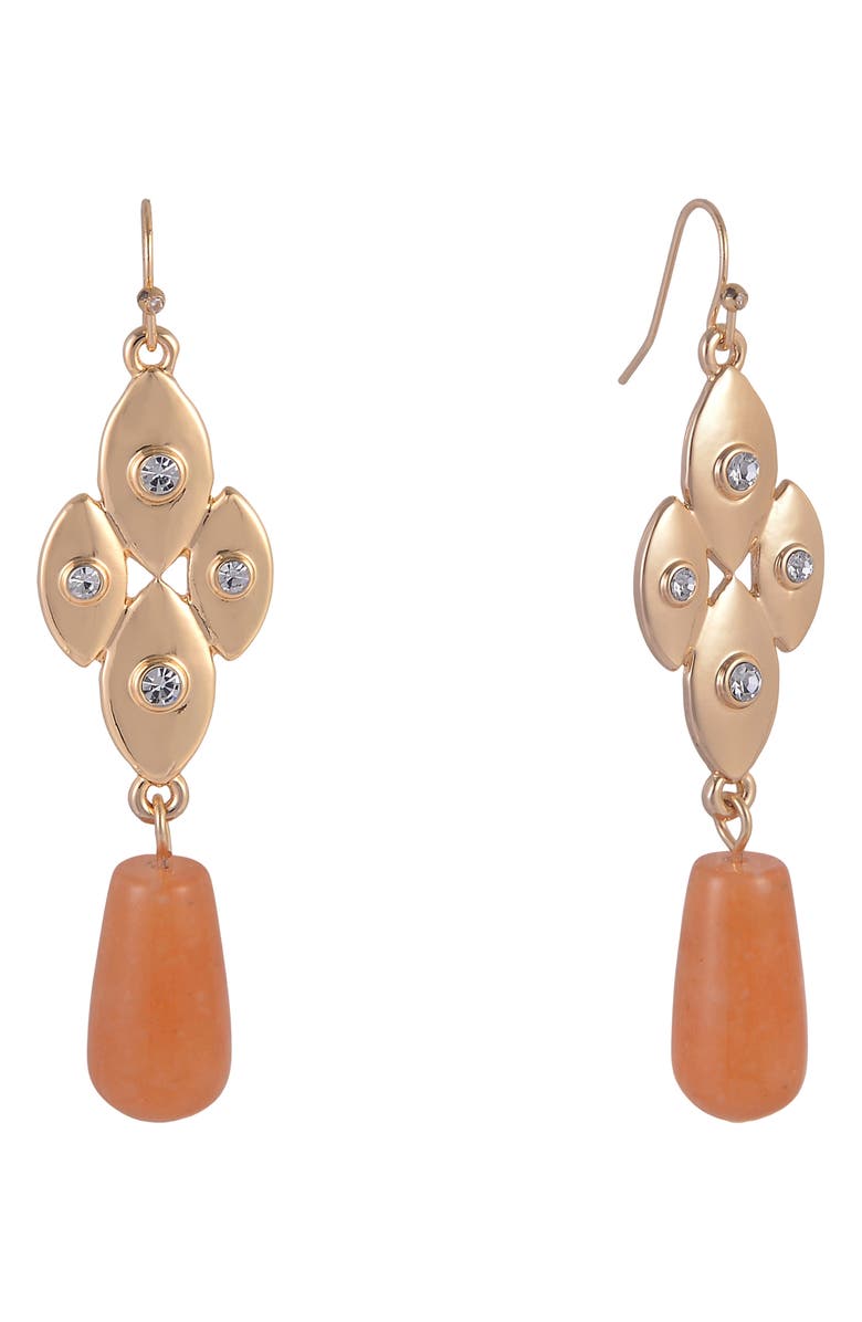 Rachel Roy Crystal & Aventurine Drop Earrings, Alternate, color, Pink
