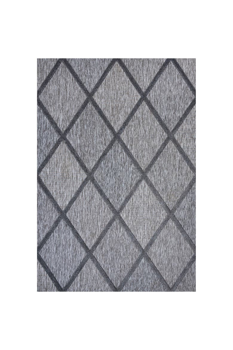 Salines Diamond Trellis Indoor/Outdoor Area Rug, Main, color, Dark Gray
