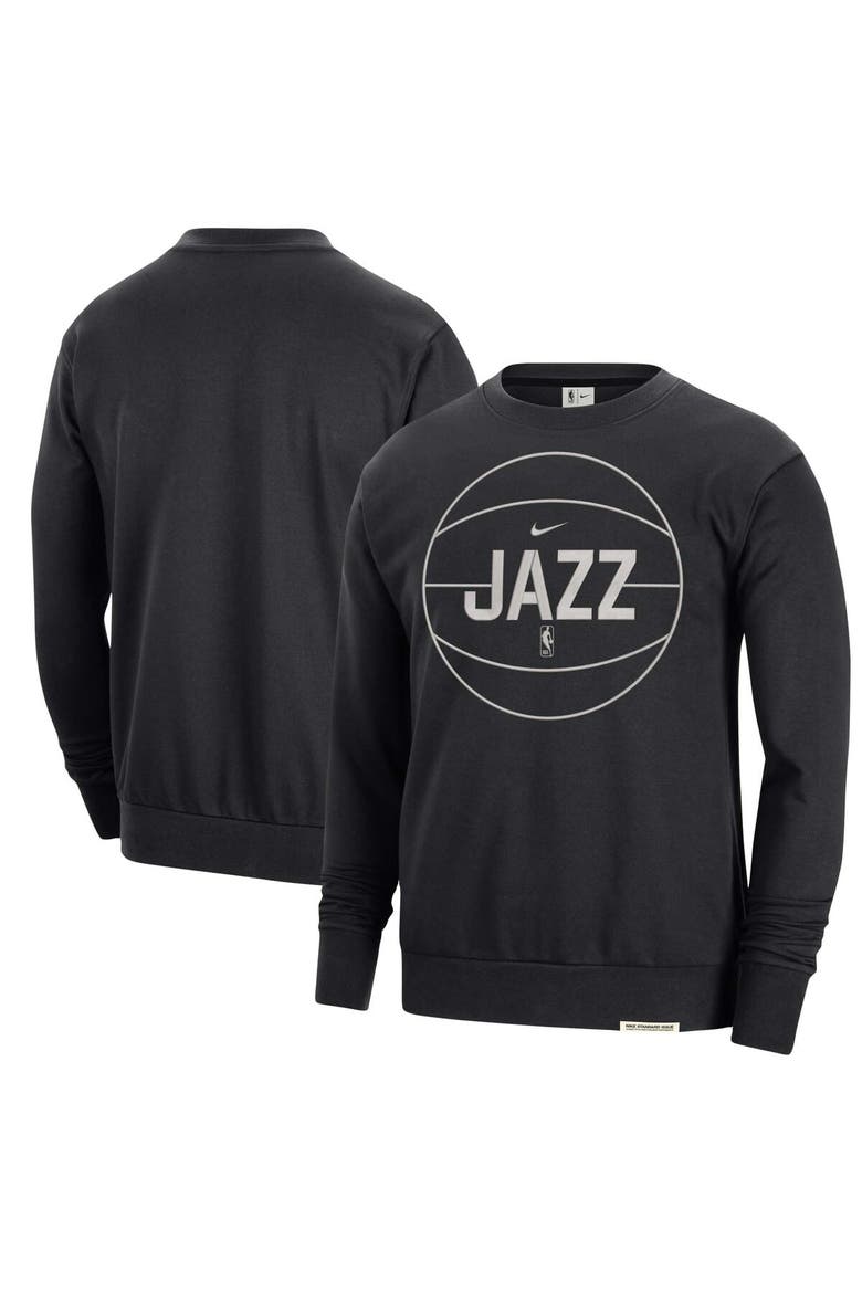Men's Nike Black Utah Jazz 2023/24 Authentic Standard Issue Travel Performance Pullover Sweatshirt, Main, color, Black