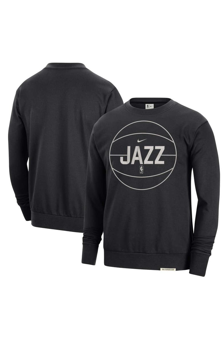 Nike Men's Nike Black Utah Jazz 2023/24 Authentic Standard Issue Travel Performance Pullover Sweatshirt, Main, color,