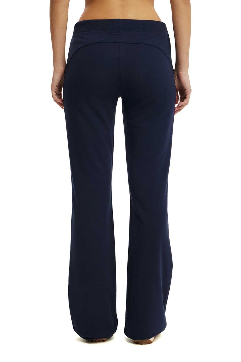 Women's Active Sculpt Fleece Bootleg Sweatpant, Alternate, color, Prep Sport Navy