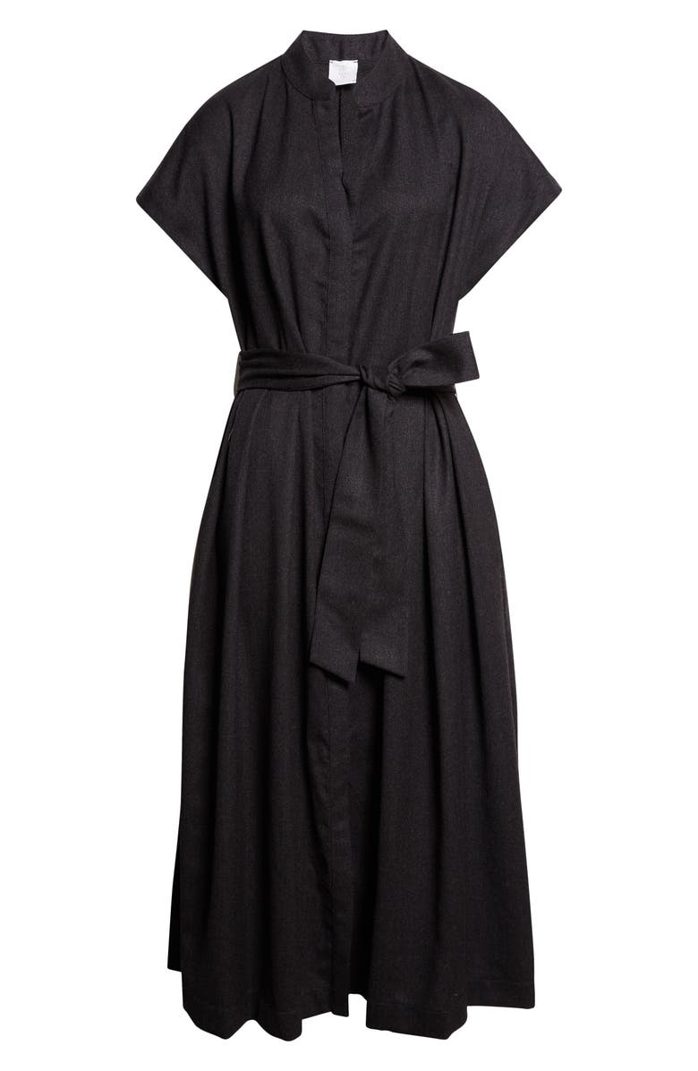 Eleventy Belted Wool Blend Midi Dress, Alternate, color, 168 Carbon
