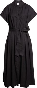 Eleventy Belted Wool Blend Midi Dress