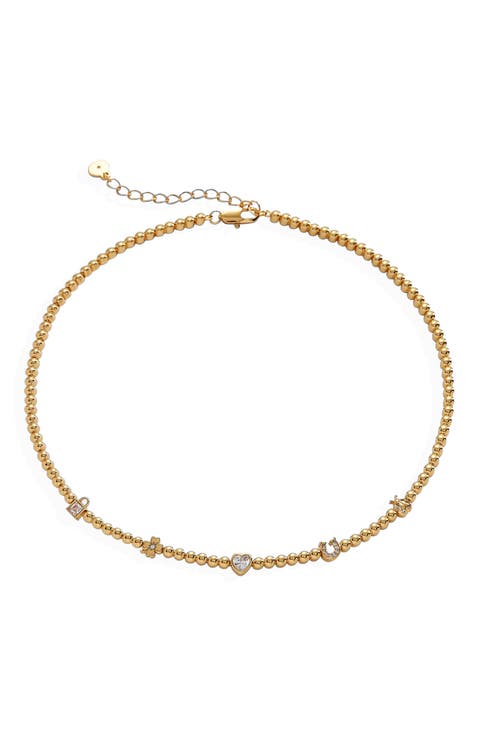 Love Luck Metal Tennis Necklace