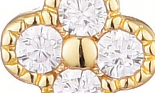 Adornia 14k Gold Plated Extra Mini Cz Clover Dangle Huggie Earrings In Gold