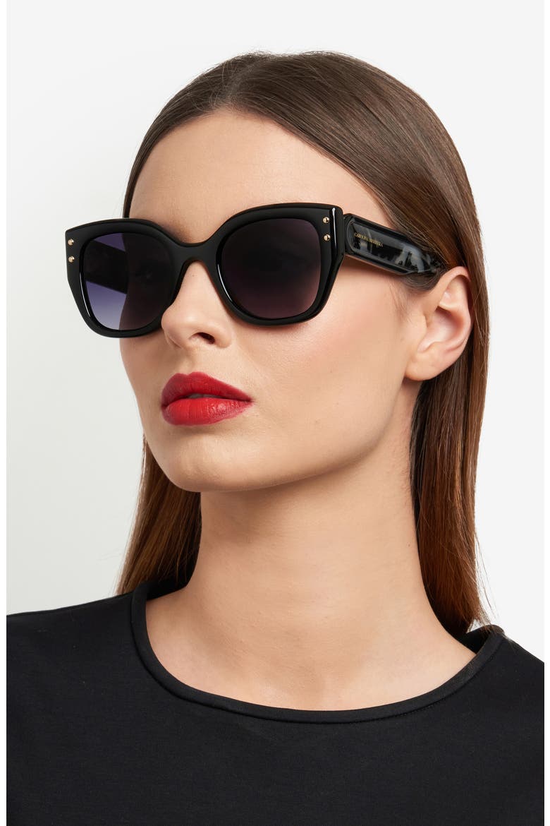 51mm Gradient Square Sunglasses, Alternate, color, BLACK/ DARK GREY SF