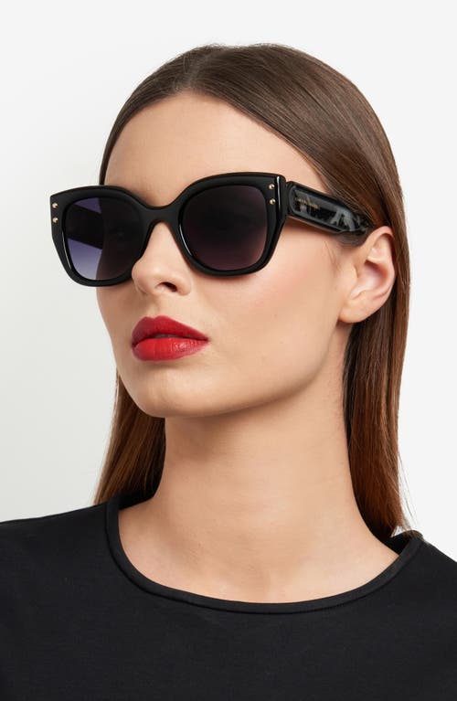 Carolina Herrera Her312 Logo-print Square Acetate Sunglasses In Black/dark Grey Sf
