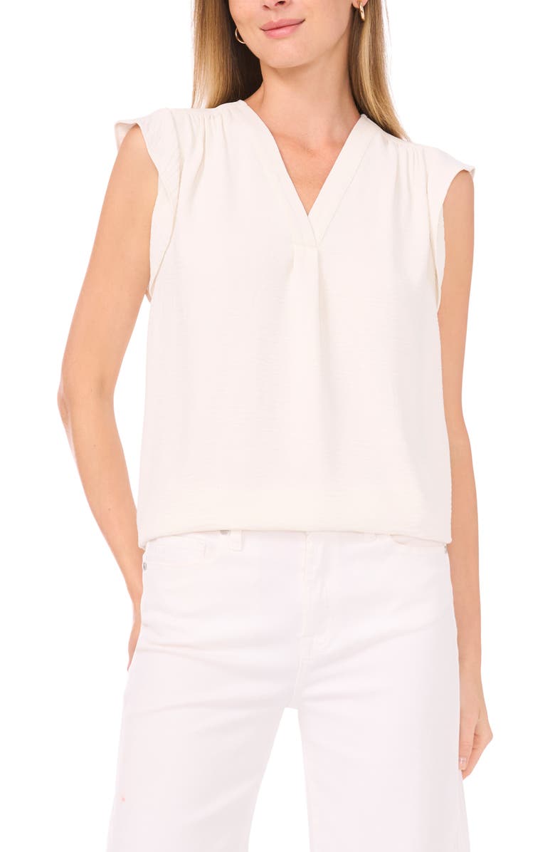 Vince Camuto Flutter Sleeve Top, Main, color, Neutral