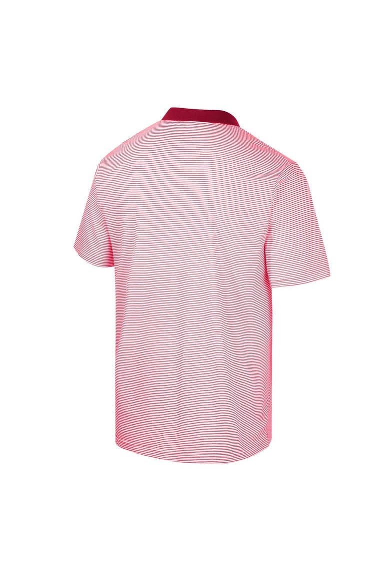 Men's Colosseum White/Cardinal Iowa State Cyclones Print Stripe Polo, Alternate, color, White