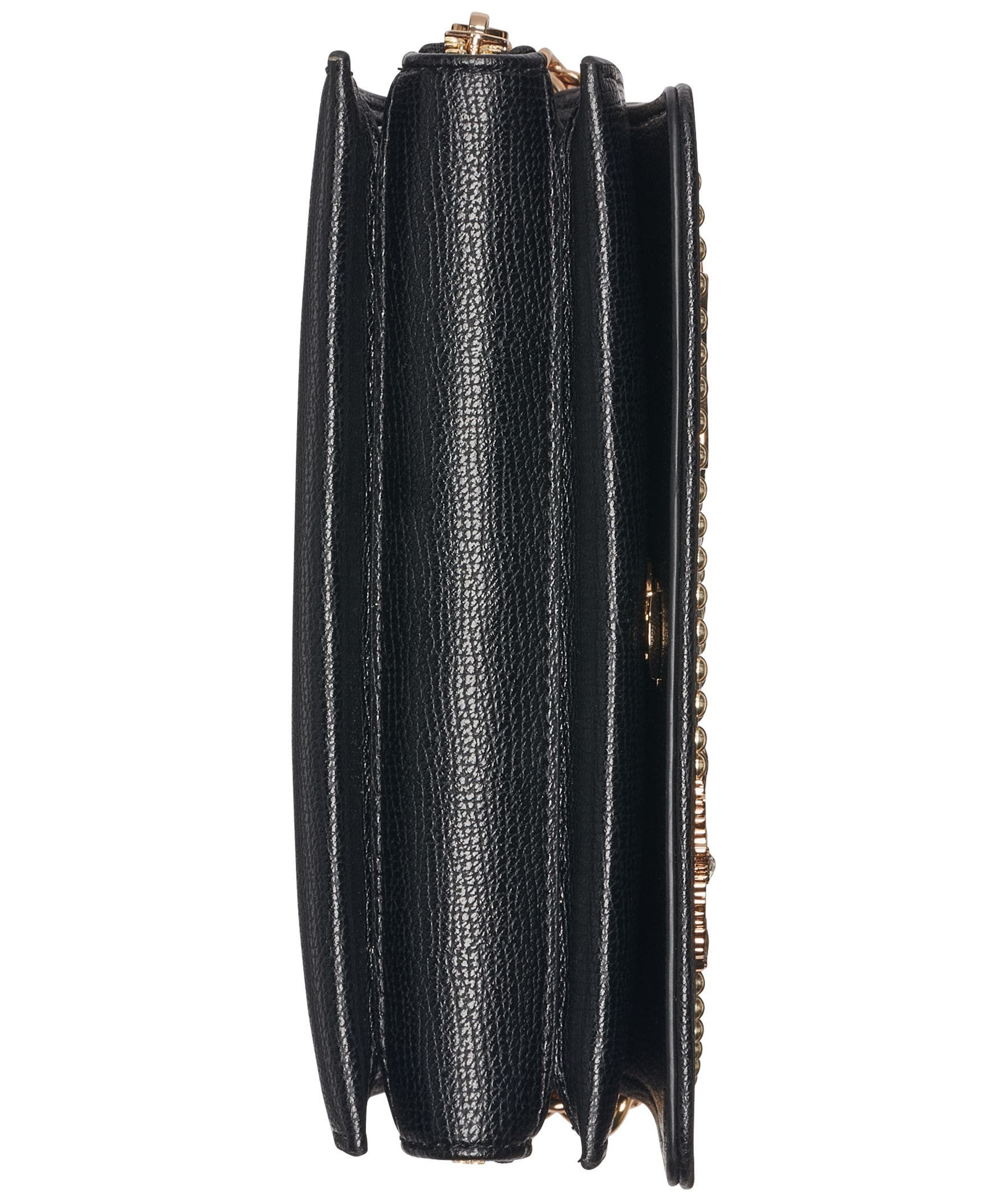 KARL LAGERFELD PARIS Lourdes Crossbody Bag with Pearl Embellishments, Alternate, color, Black/Gold