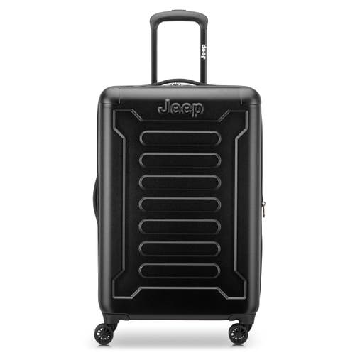 Jeep Jh004c Checked-medium 24 Inch Hardside Expandable Luggage With Spinner Wheels In Black