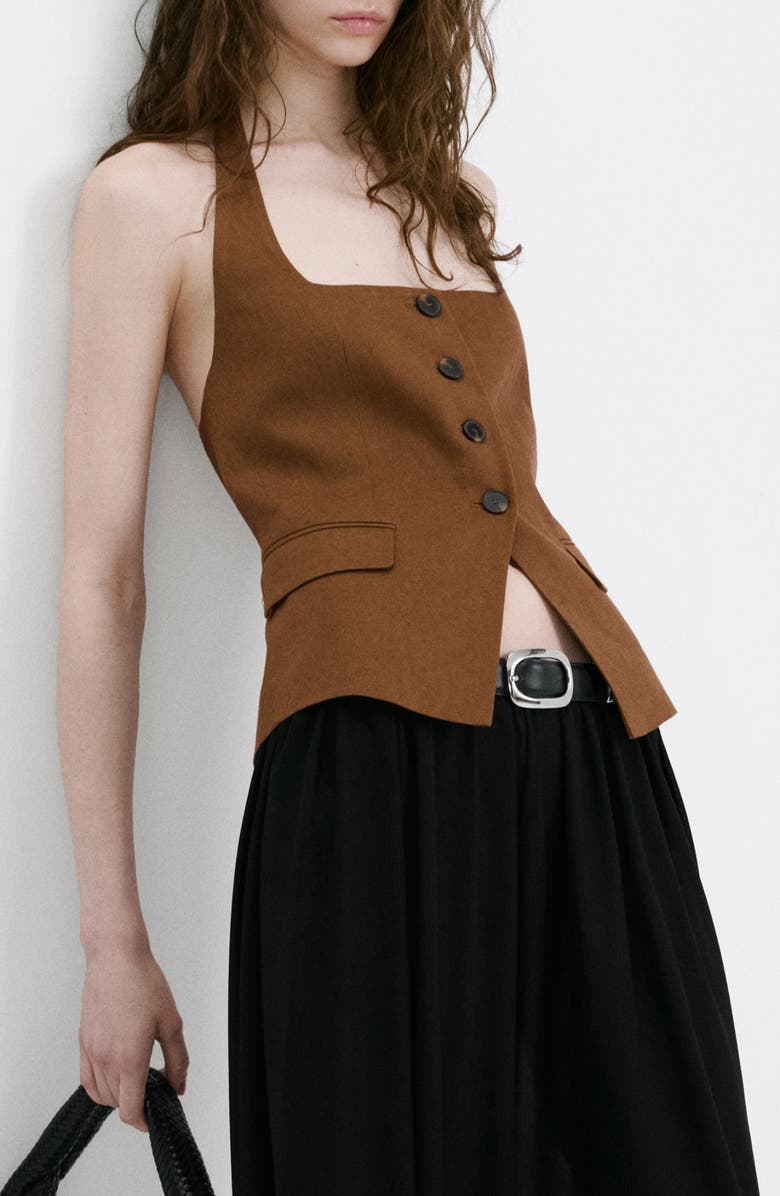 MANGO Linen Suit Waistcoat, Alternate, color, 