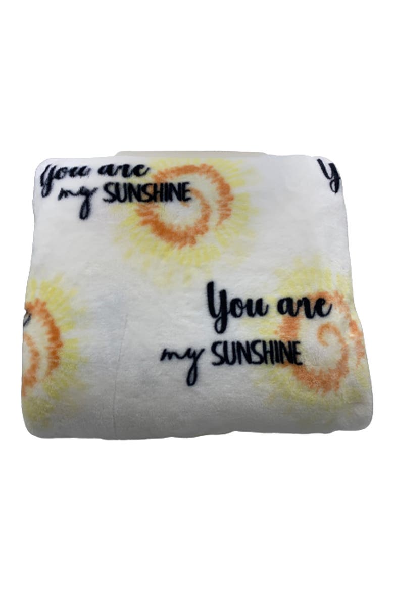 You Are My Sunshine Plush Fleece Throw Blanket, Main, color, WHITE MULTI