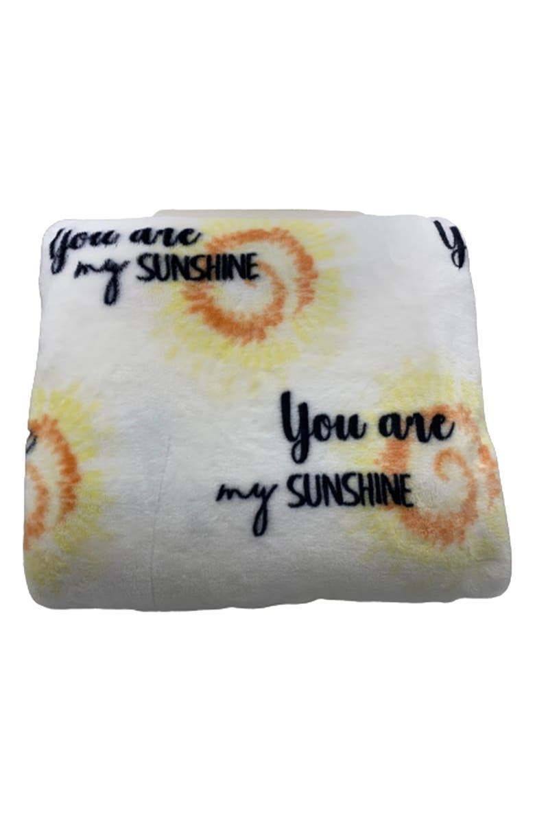 Luxury Home You Are My Sunshine Plush Fleece Throw Blanket, Main, color, White Multi