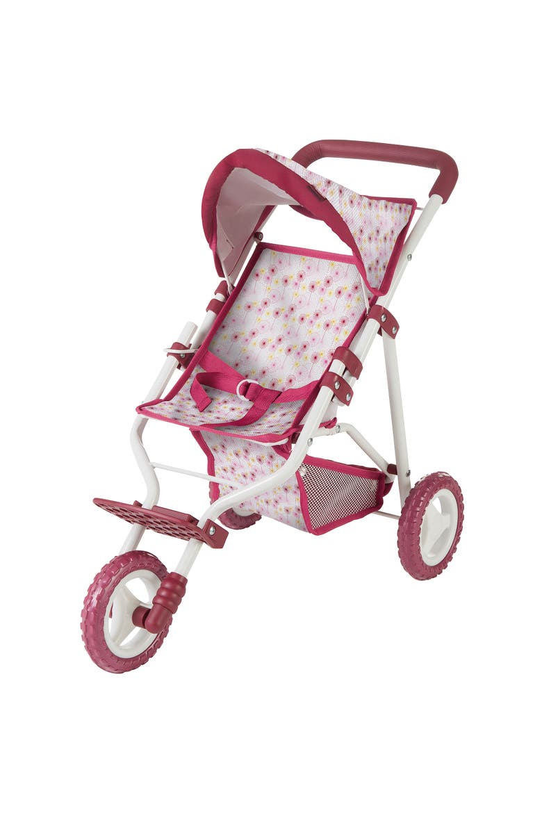 3 Wheel Doll Buggy, Happy Flower, Foldable Toy Stroller, Dolls Up to 19.5 Inches, Main, color, Multicolored