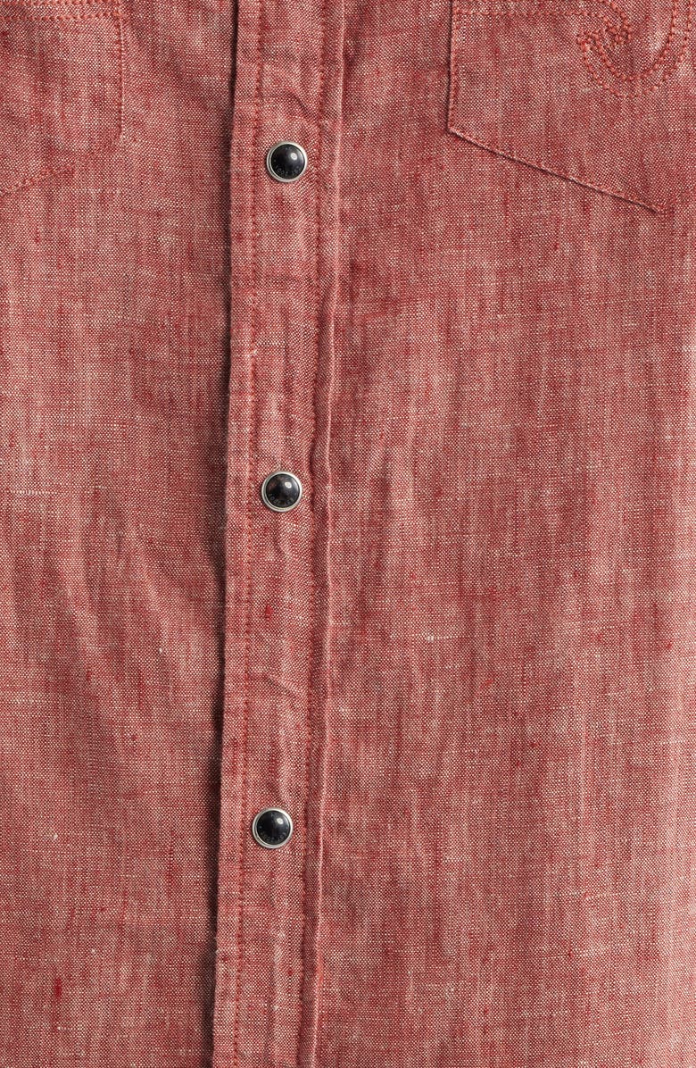 AG Rogan Linen Snap-Up Western Shirt, Alternate, color, Heritage Adobe Clay