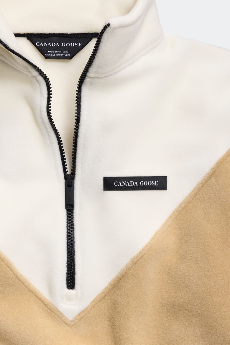 Tayen Colour Block Fleece Quarter Zip, Alternate, color, Bone/Timber Sand