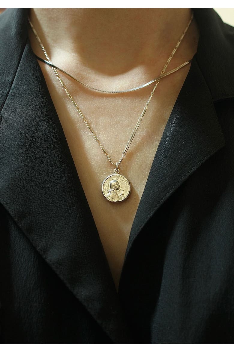 Joan Of Arc Pendant, Alternate, color, Sterling Silver with Brass