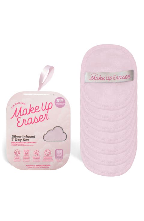 7-Day Silver Infused MakeUp Eraser Set with Laundry Bag
