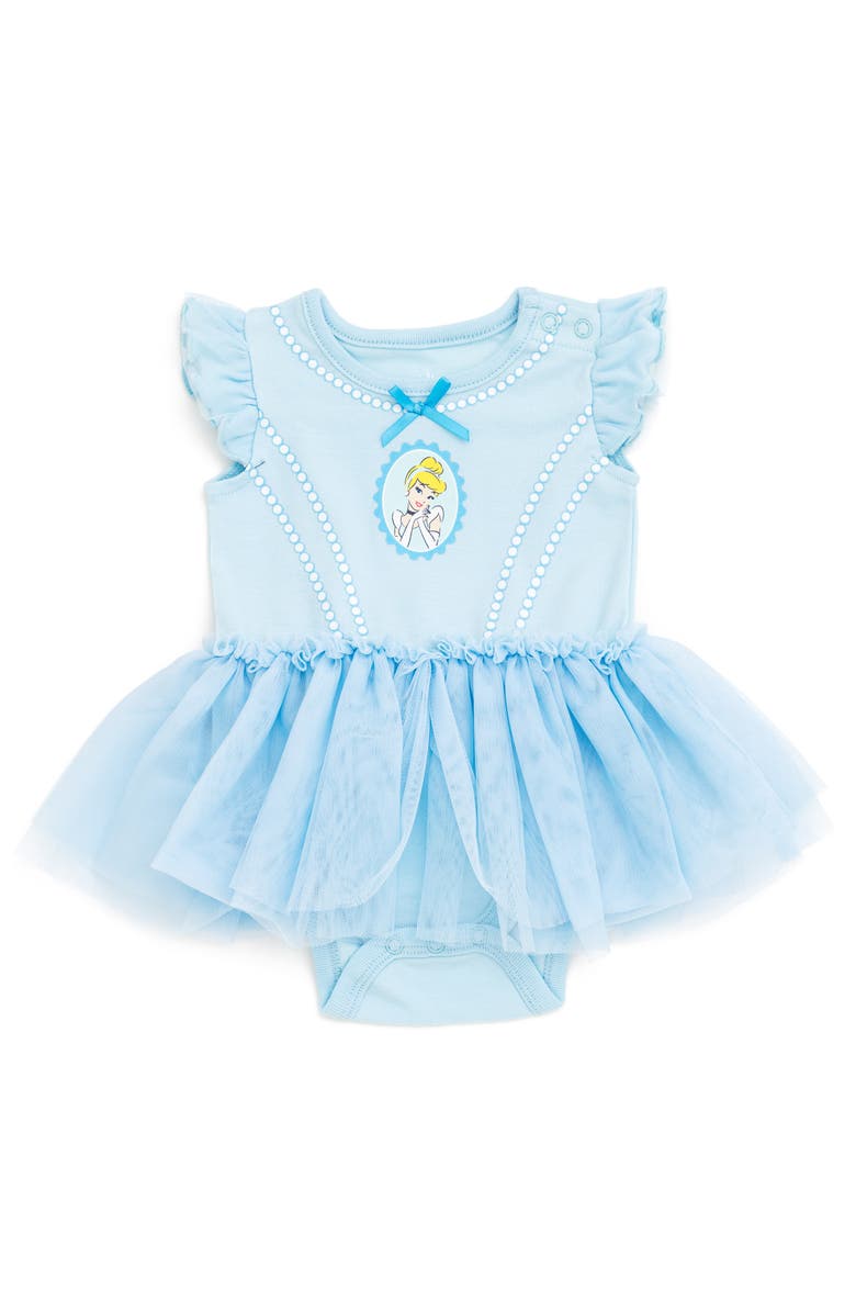 Disney Princess Cosplay 2-Piece Tutu Bodysuit and Headband Set, Alternate, color, Light Blue Cinderella