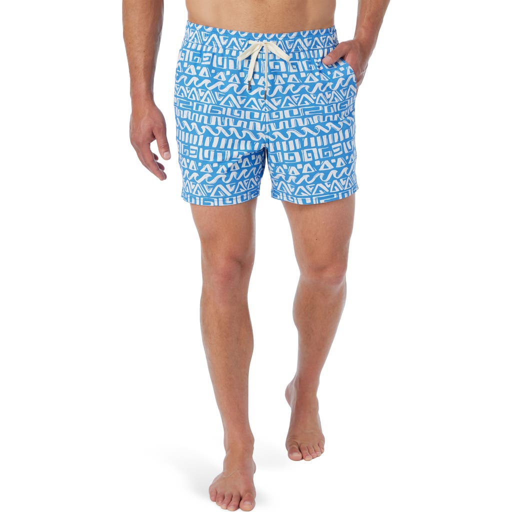 Fair Harbor The Bungalow Water Repellent Swim Trunks In Blue