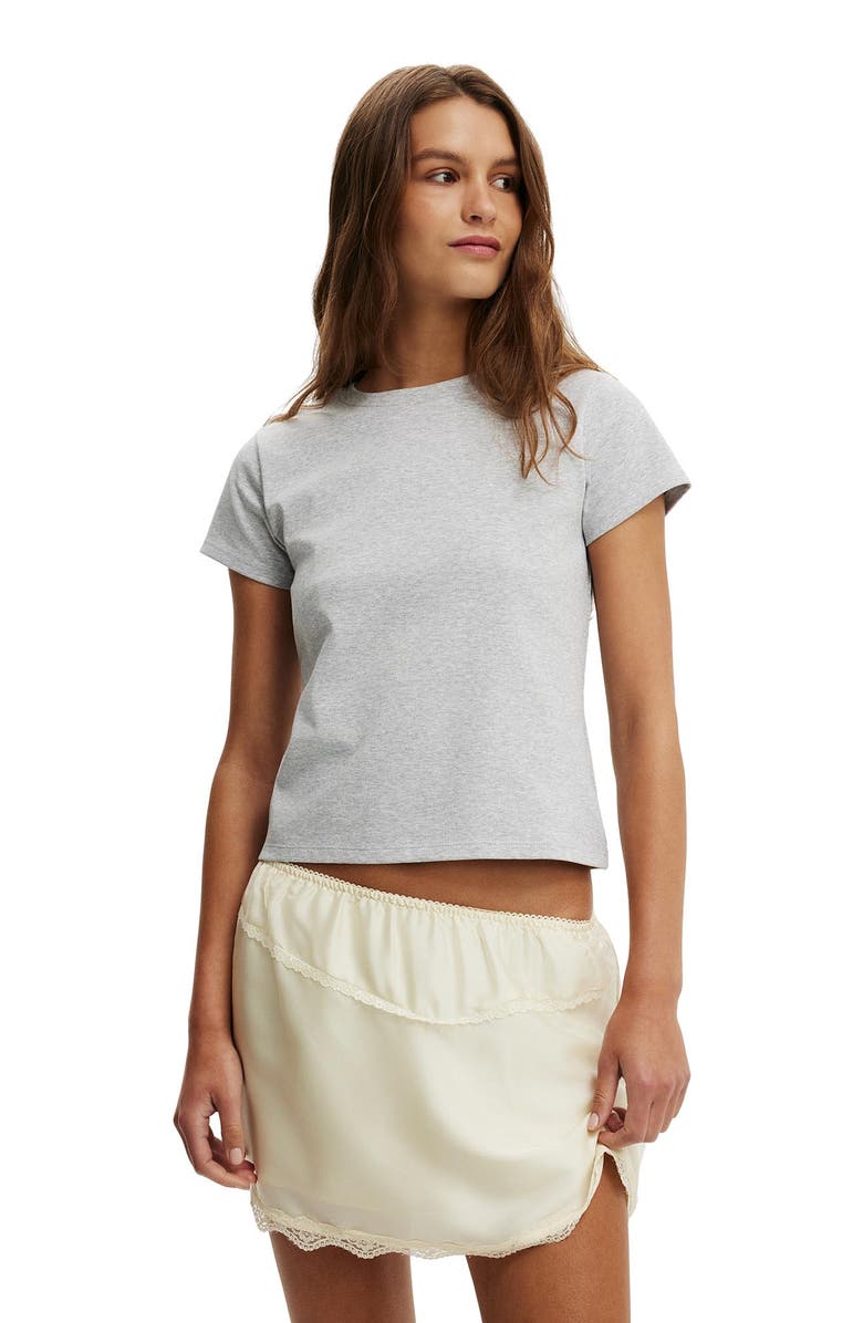 Cotton On Women's Estelle Satin Lace Slip Mini Skirt, Alternate, color, Cream