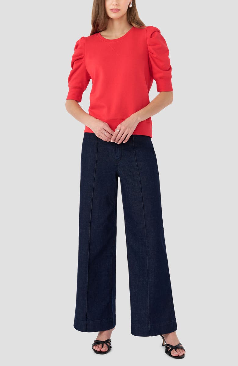 RM Rebecca Minkoff Janine Puff Sleeve Sweatshirt, Alternate, color, Tomato